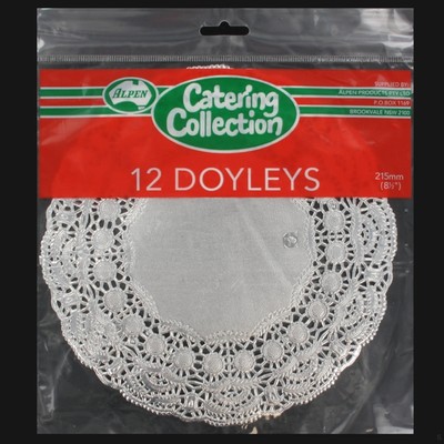 Silver Round Doilies 215mm Pk12 