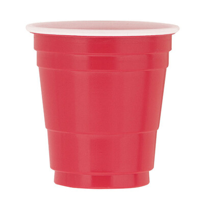 Red Plastic Shot Glasses 59ml (Pk 20)