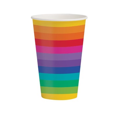 Rainbow 12oz Paper Cups Pk 8