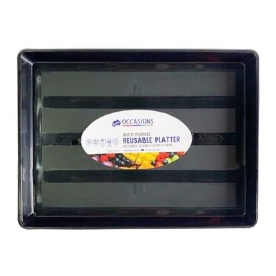 Black Deep Plastic Rectangle Platter 46 x 34cm (Pk 1)
