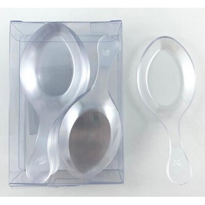 Small Clear Plastic Chinese Spoons Pk 24