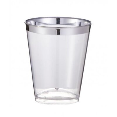 Disposable Shot Glasses with Silver Trim (Pk 50)