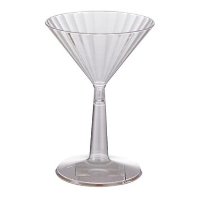 Reusable Clear Plastic Martini Glasses 175ml Pk 96