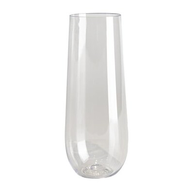 Stemless Clear Champagne Glasses Flutes Reuseable 250ml Pk 48