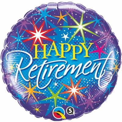 Happy Retirement Foil Balloon Colourful Stars (18in, 465cm) Pk 1