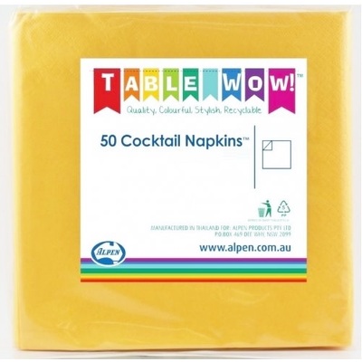 Mustard Yellow 2 Ply Cocktail Napkins (Pk 50)