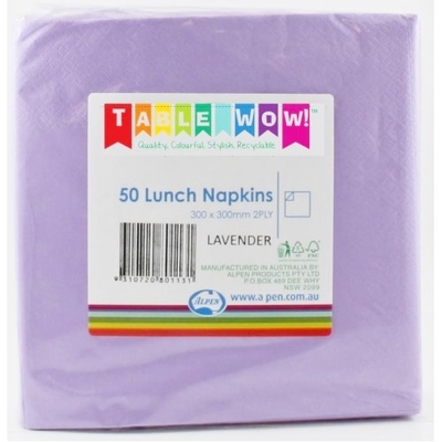 Lavender 2 Ply Paper Lunch Napkins (Pk 50)