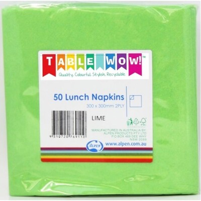 Lime Green 2 Ply Lunch Napkins Pk 50