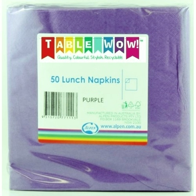 Purple Lunch Napkins 2 Ply Pk 50