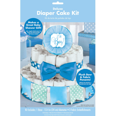 Blue Baby Shower Diaper Nappy Cake Kit