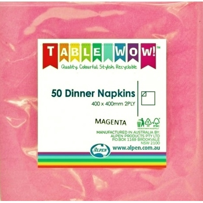 Magenta Dinner Napkins 2 Ply (40cm x 40cm) Pk 50 