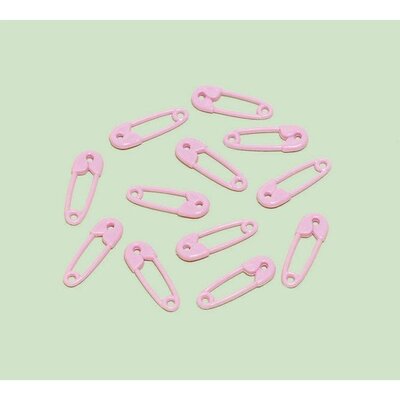 Pink Safety Pins Baby Shower Party Favours (Pk 24)