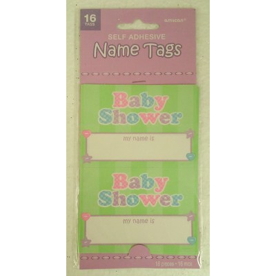 Baby Shower Self-Adhesive Name Tags Pk 16 
