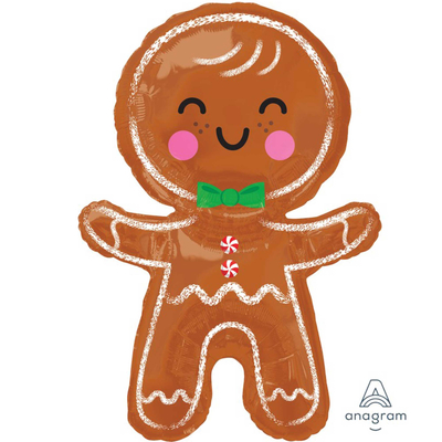 Christmas Gingerbread Man Supershape Foil Balloon
