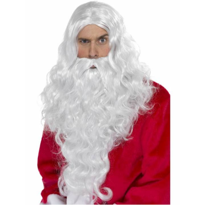 Christmas Long White Santa Wig & Beard Pk 1 (WIG & BEARD ONLY)