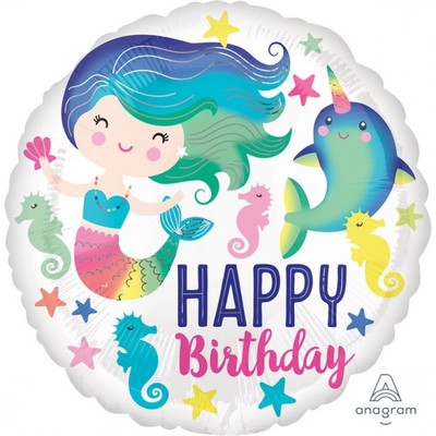 Happy Birthday Sealife 17in. Foil Balloon Pk 1