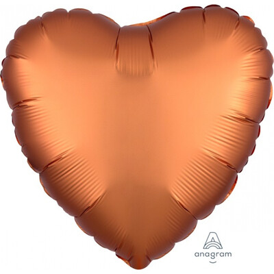 Satin Amber 17in. Heart Foil Balloon Pk 1