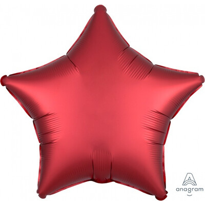 Satin Sangria Red 19in. Star Foil Balloon Pk 1
