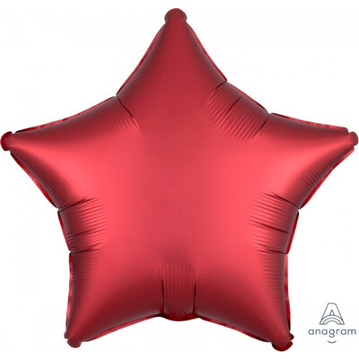 Satin Sangria Red 19in. Star Foil Balloon Pk 1