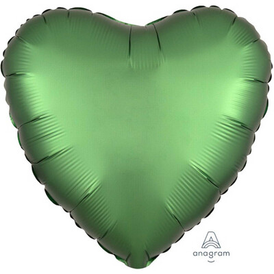 Satin Emerald Green 17in. Heart Foil Balloon Pk 1