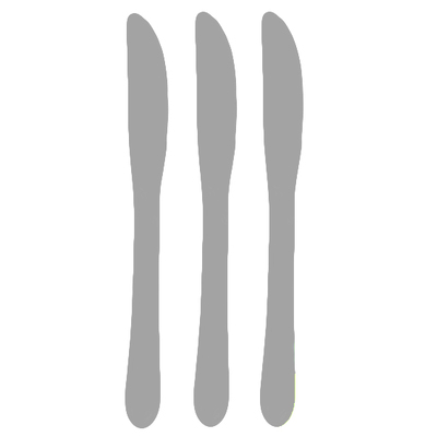 Reusable Silver Plastic Knives 19cm (Pk 25)