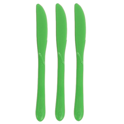 Reusable Lime Green Plastic Knives 19cm (Pk 25)