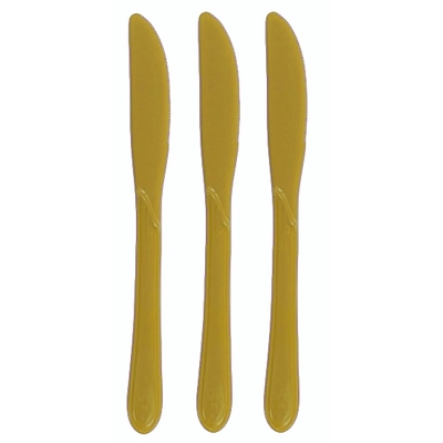 Reusable Gold Plastic Knives 19cm (Pk 25)