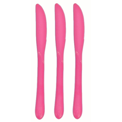 Reusable Magenta Pink Plastic Knives 19cm (Pk 25)
