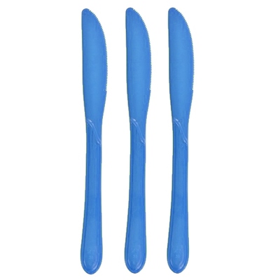 Reusable Royal Blue Plastic Knives 19cm (Pk 25)