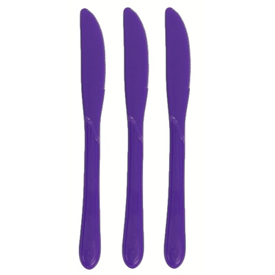 Reusable Purple Plastic Knives 19cm (Pk 25)