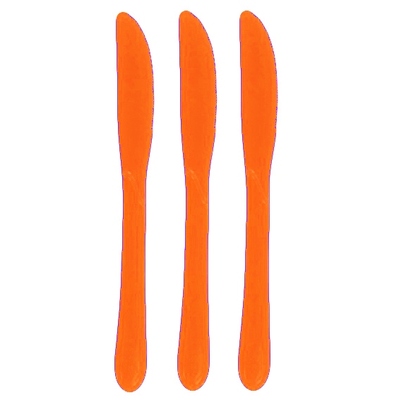 Reusable Orange Plastic Knives 19cm (Pk 25)