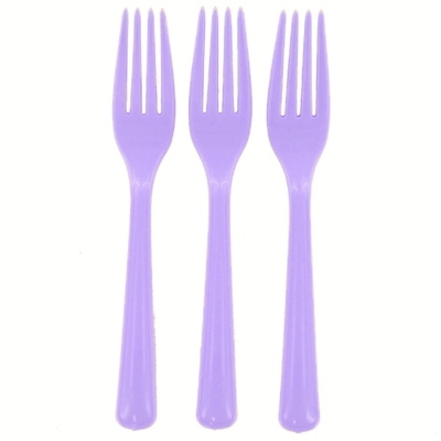 Reusable Lavender Plastic Forks 18cm (Pk 25)