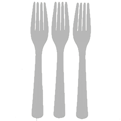 Reusable Silver Plastic Forks 18cm (Pk 25)