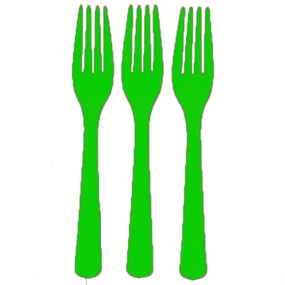 Reusable Lime Green Plastic Forks 18cm (Pk 25)