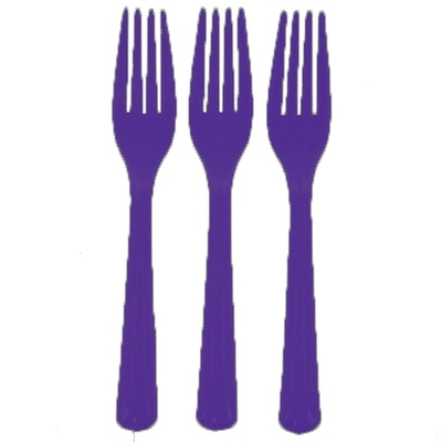 Reusable Purple Plastic Forks 18cm (Pk 25)