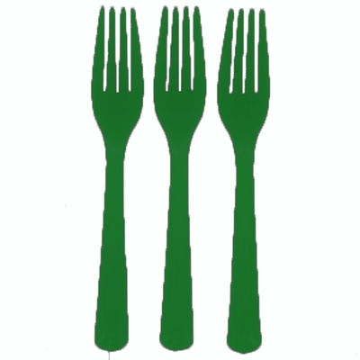 Reusable Green Plastic Forks 18cm (Pk 25)