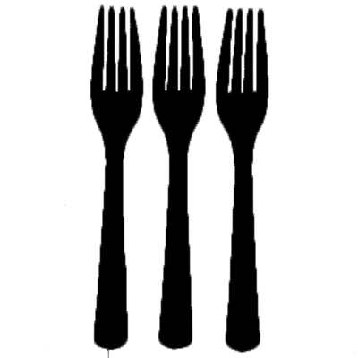 Reusable Black Plastic Forks 18cm (Pk 25)