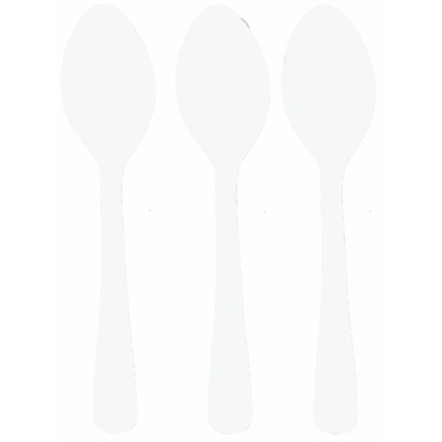 Reusable White Plastic Spoons 16cm (Pk 25)