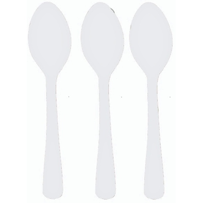 Reusable White Plastic Spoons 16cm (Pk 100)