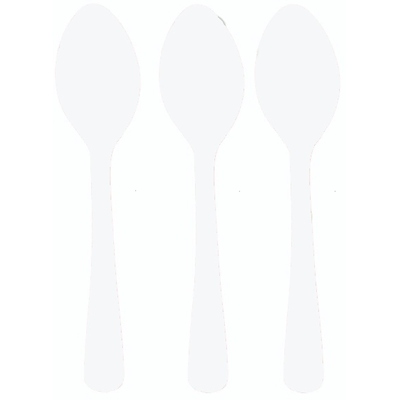 Reusable White Plastic Spoons 16cm (Pk 200)