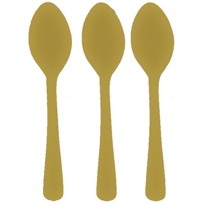 Reusable Gold Plastic Spoons 16cm (Pk 25)