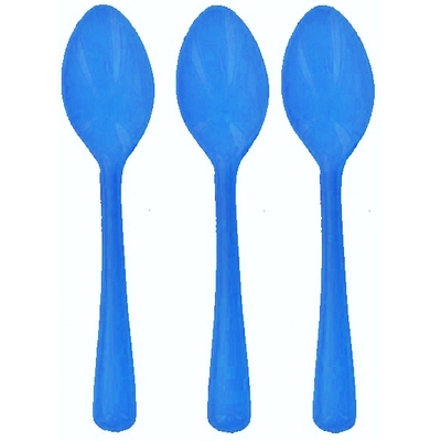 Reusable Royal Blue Plastic Spoons 16cm (Pk 25)