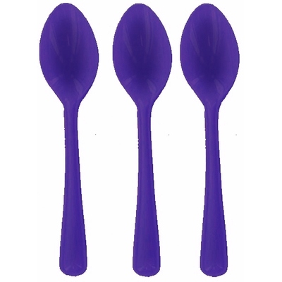 Reusable Purple Plastic Spoons 16cm (Pk 25)