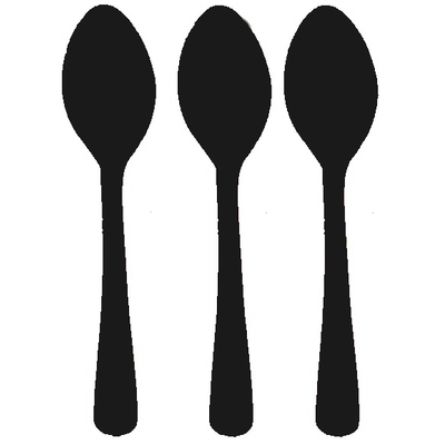 Reusable Black Plastic Spoons 16cm (Pk 25)