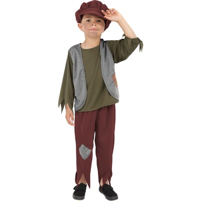 Child Victorian Poor Boy Costume - Small 4-6 Yrs