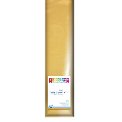Gold Plastic Tablecover Roll 1.2m x 30m | Reusable Party Table Cover Roll