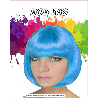 Bright Blue Bob Wig (Pk 1)