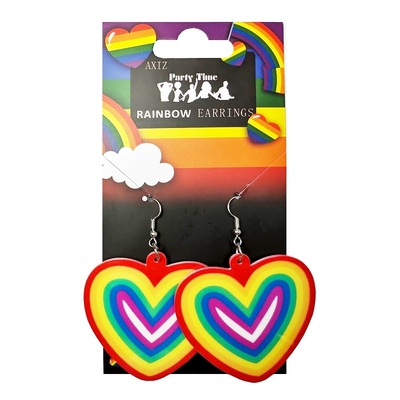 Rainbow Heart Pride Earrings Pierced (1 Pair)