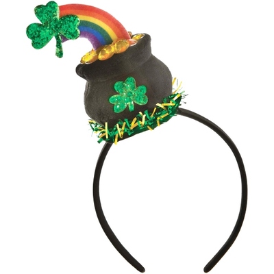 St Patricks Day Plush Pot of Gold Rainbow Headband