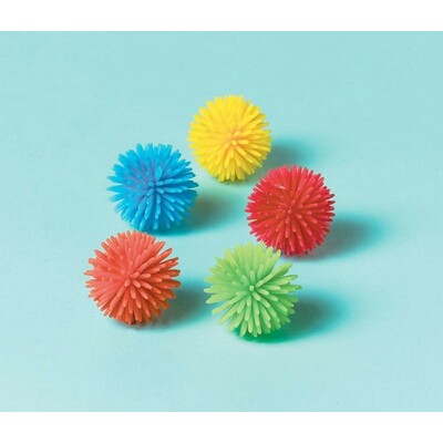 Assorted Colour Plastic Woolly Balls Party Favours Pk 12